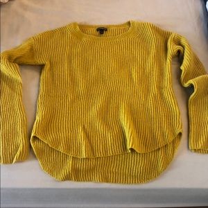 Scoop neck high low ribbed sweater